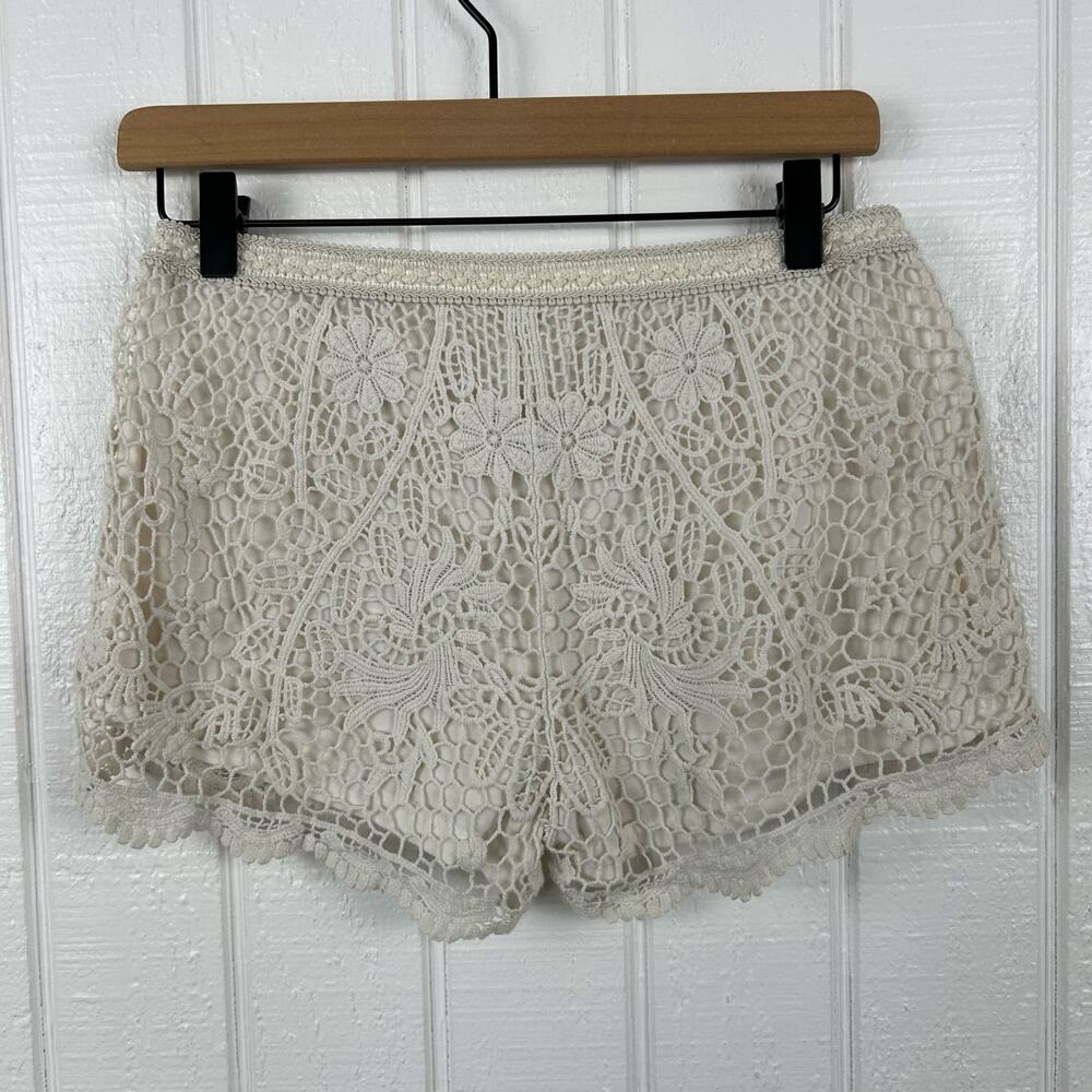 Mossimo Women Crotchet Short Boho Breach Hippie Resort Swim Festival Cream Small - Picture 4 of 6